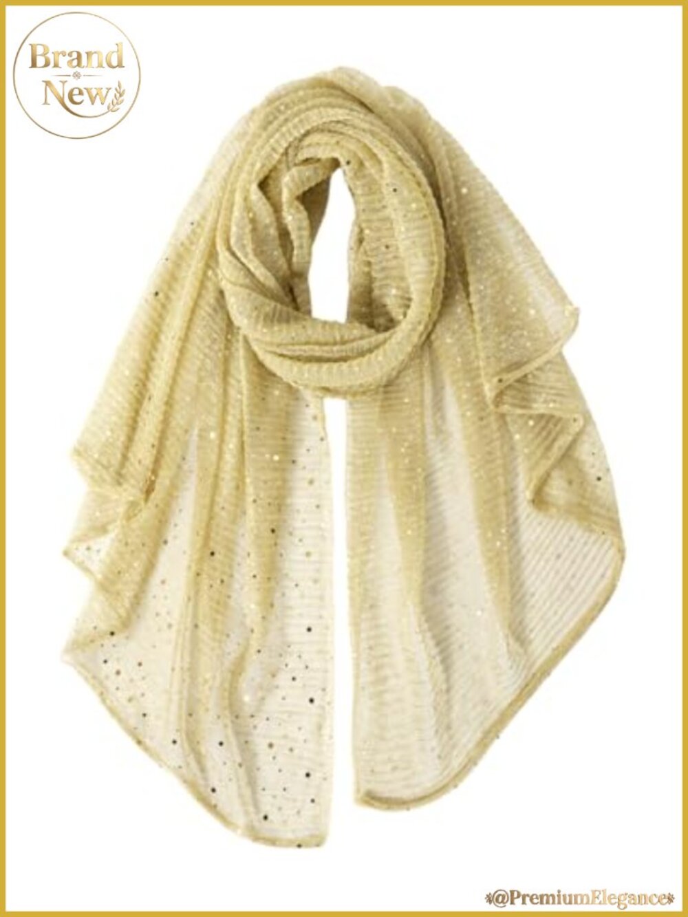 Womens Lightweight Lace Sequin Scarf Wrap Shawl